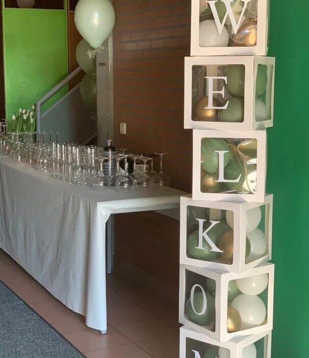 DIY Ballonnen blokken met naam: Goud-groen
