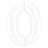 Cijferballon 0 XXL | wit