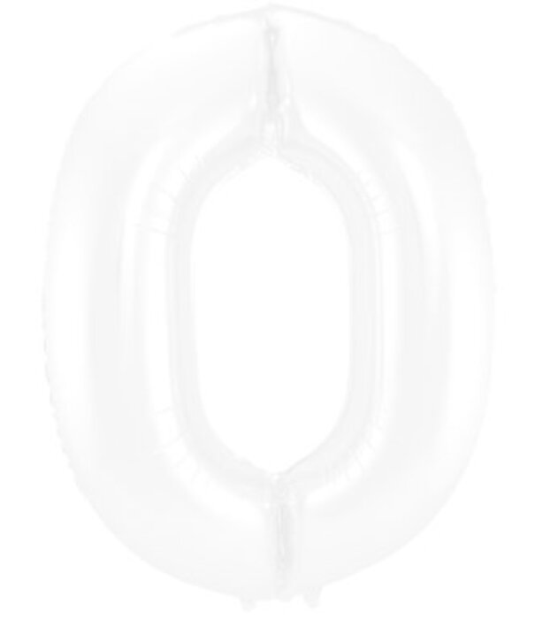 Cijferballon 0 XXL | wit