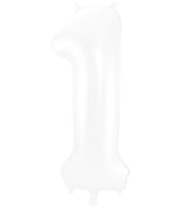 Cijferballon 1 XXL | wit