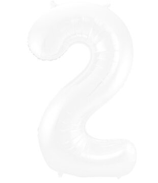 Cijferballon  2  XXL | wit