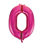 Cijferballon XXL | 0 Fushia