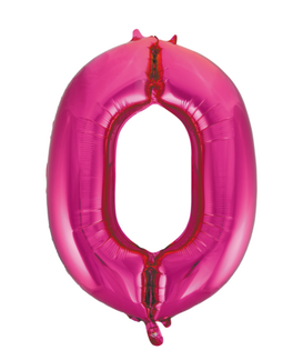 Cijferballon XXL | 0 Fushia