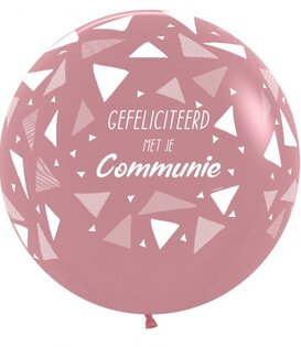 Latex ballon: Communie rosé 60cm