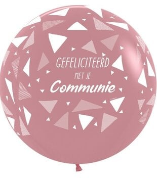 Latex ballon: Communie rosé 60cm