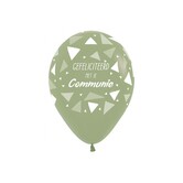 5x Latex ballon: Communie olijfgroen