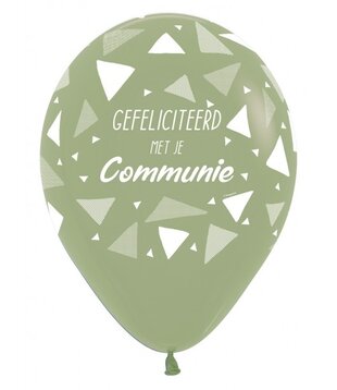 5x Latex ballon: Communie olijfgroen