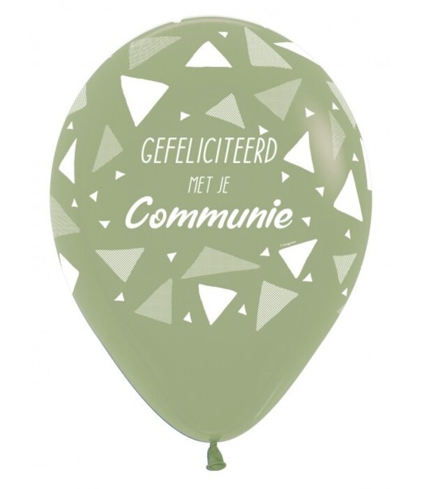 5x Latex ballon: Communie olijfgroen