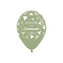 5x Latex ballon: Communie olijfgroen