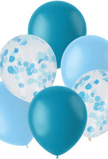 Ballonnen Mix Blauw 30cm - 6 stuks