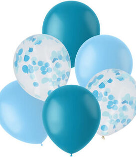 Ballonnen Mix Blauw 30cm - 6 stuks