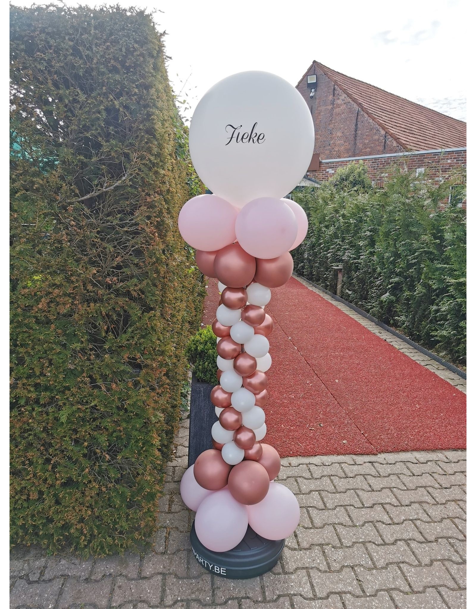 luxe ballonnenpilaar met naam