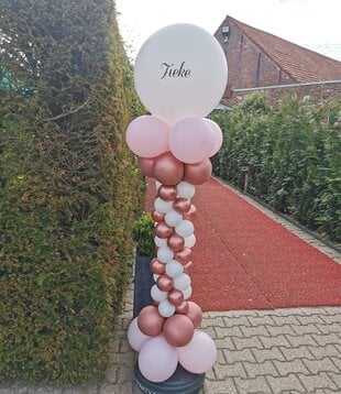 luxe ballonnenpilaar met naam