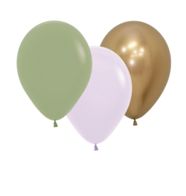 WOW ballonnenmix: Olijf/sand/gold