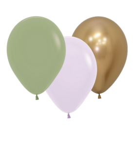 WOW ballonnenmix: Olijf/sand/gold