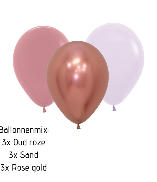 WOW ballonnenmix: Oud roze/Rose gold/Sand