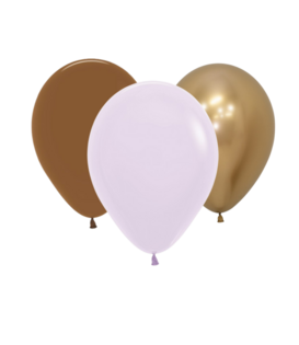 WOW ballonnenmix: Bruin/sand/goud