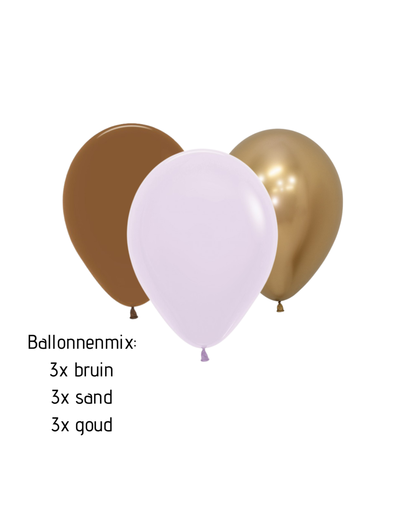 WOW ballonnenmix: Bruin/sand/goud