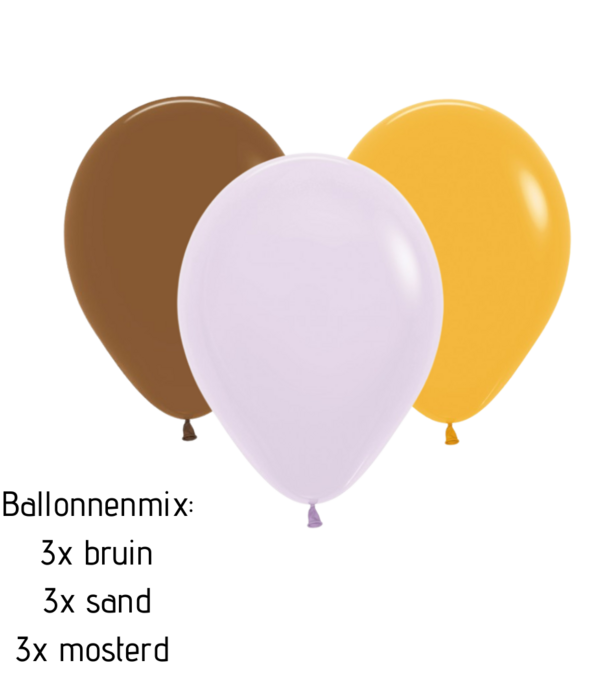 WOW ballonnemix: Mosterd/Sand/Bruin