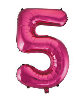Cijferballon XXL | 5 Fushia
