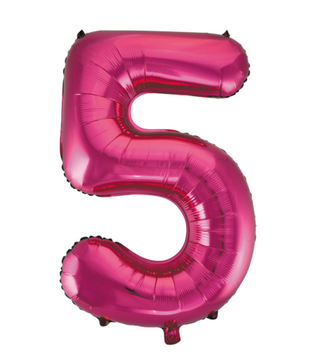 Cijferballon XXL | 5 Fushia