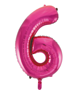 Cijferballon XXL | 6 Fushia