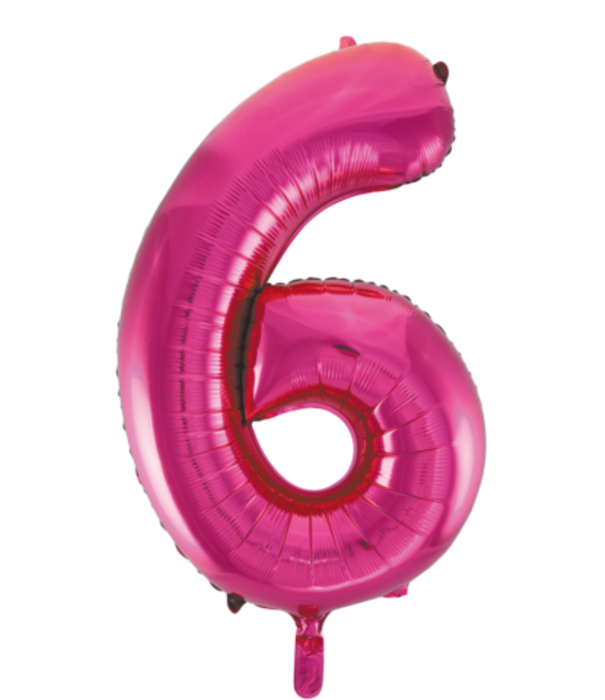 Cijferballon XXL | 6 Fushia