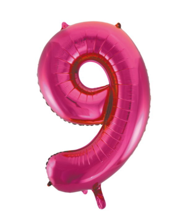 Cijferballon XXL | 9 Fushia