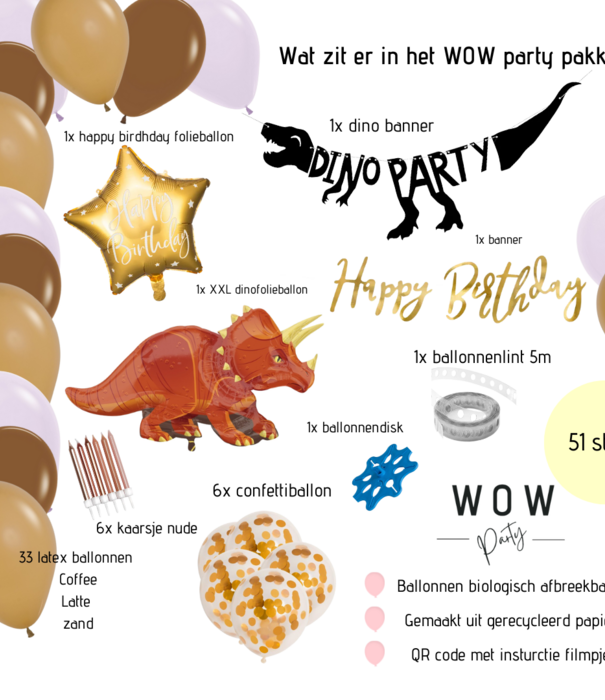 WOW partypakket: Dino ballonnen