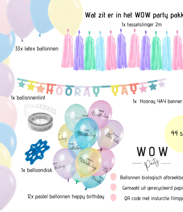 WOW partypakket | HOORAY pastel