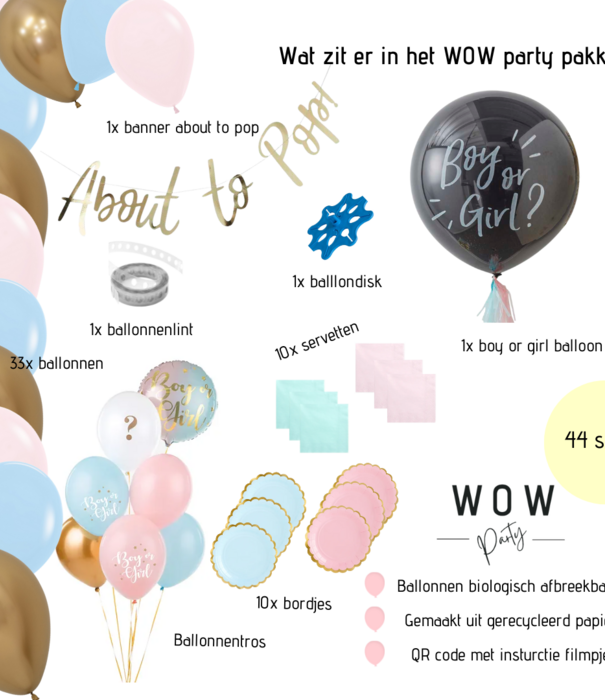 WOW partypakket | Gender reveal