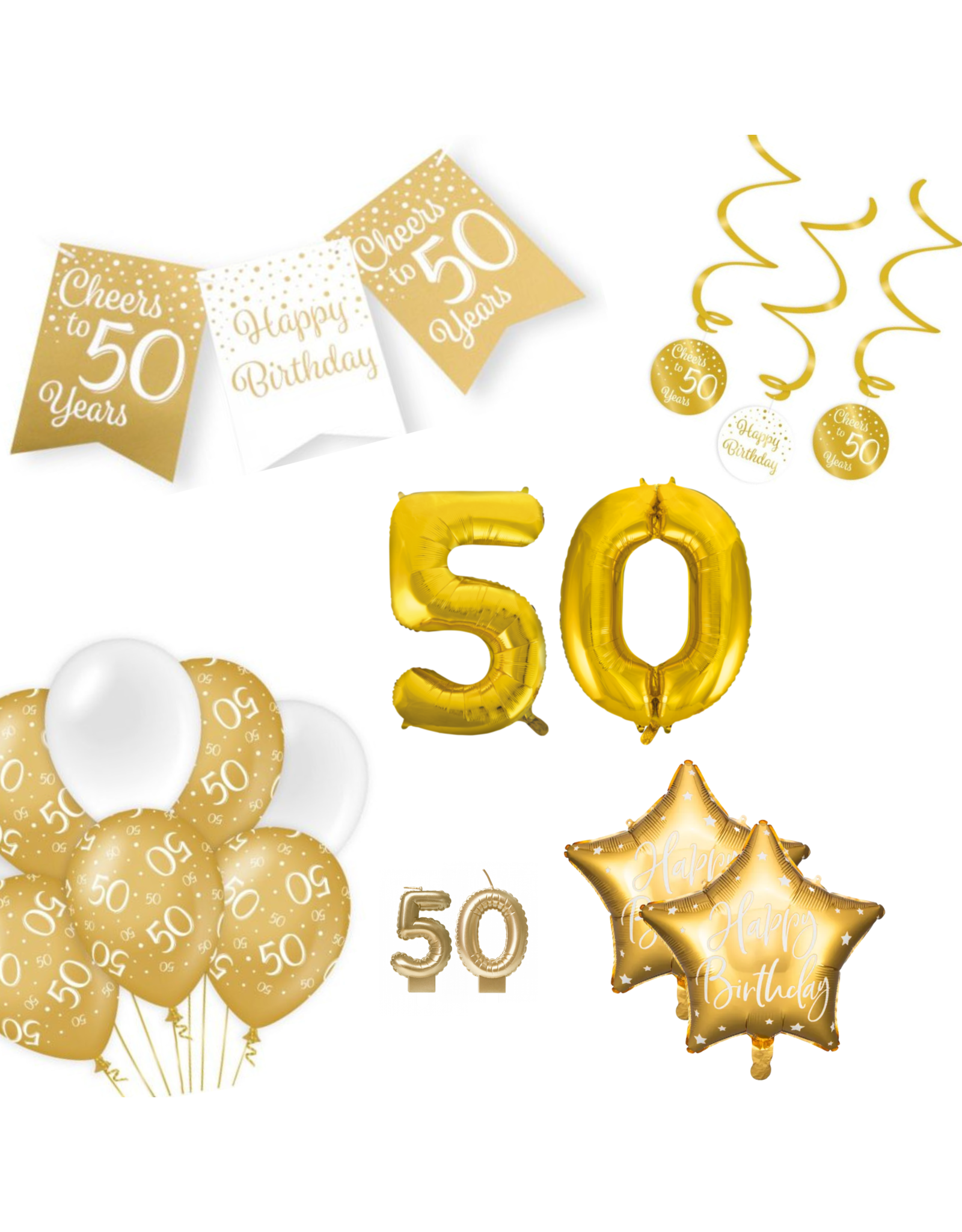 WOW partypakket | 50 jaar goud/wit