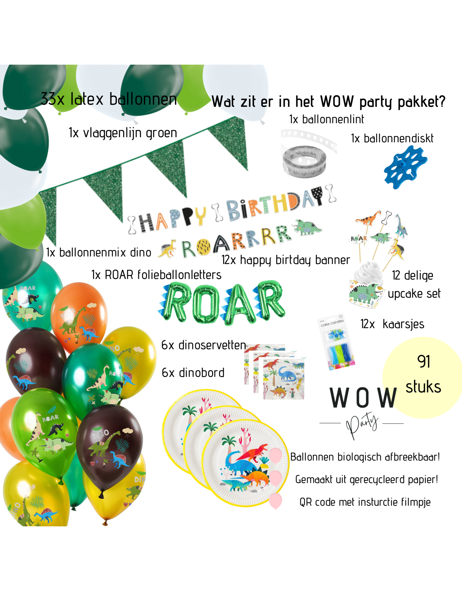 WOW partypakket | ROAR dino