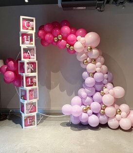 DIY ballonnenblokken met naam: Roze / lila