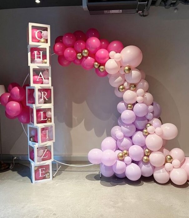 DIY ballonnenblokken met naam: Roze / lila