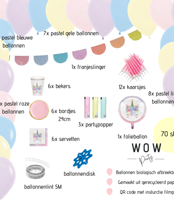 WOW partypakket | Magical unicorn feestpakket