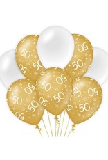 Latex ballonnen 50 goud wit