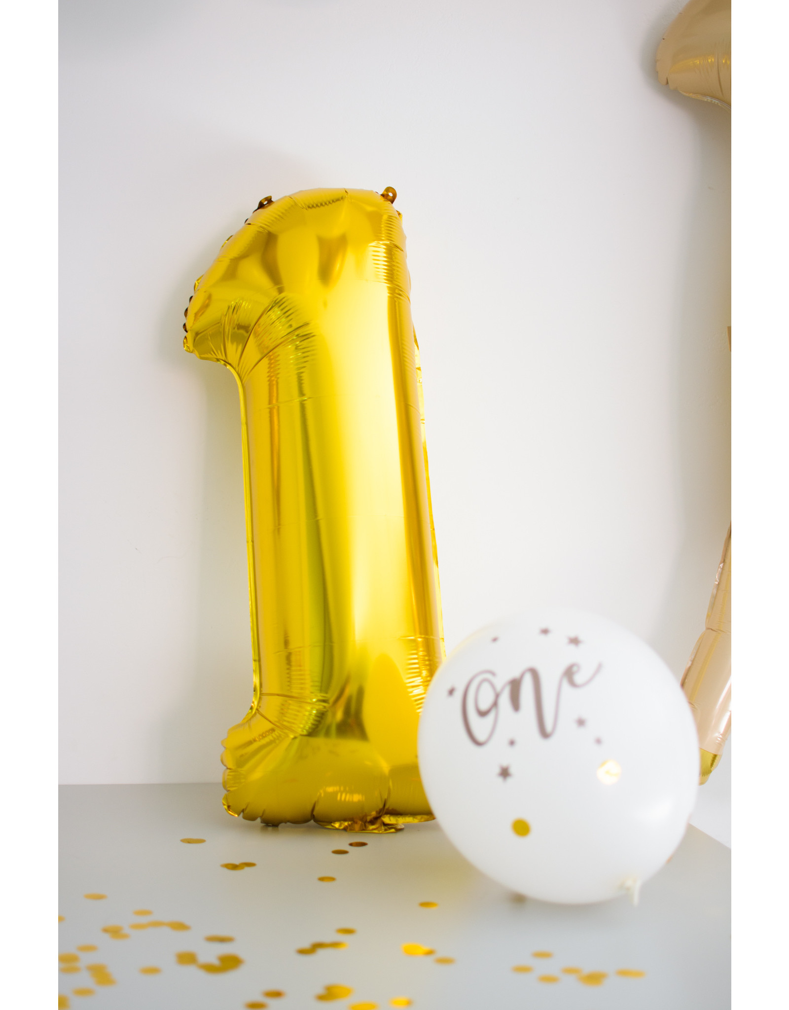 Cijferballon L | goud 1 66 cm