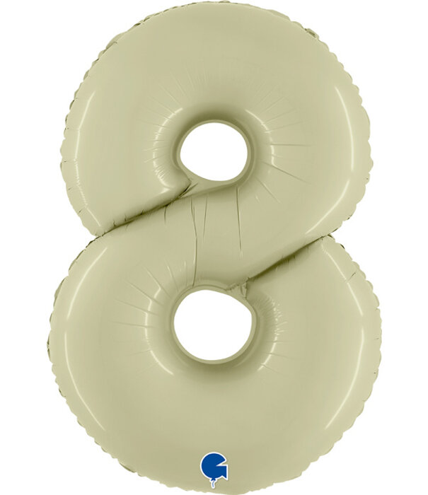 Cijferballon XXL | 8  olijfgroen