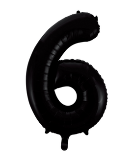 Cijferballon XXL | 6 zwart