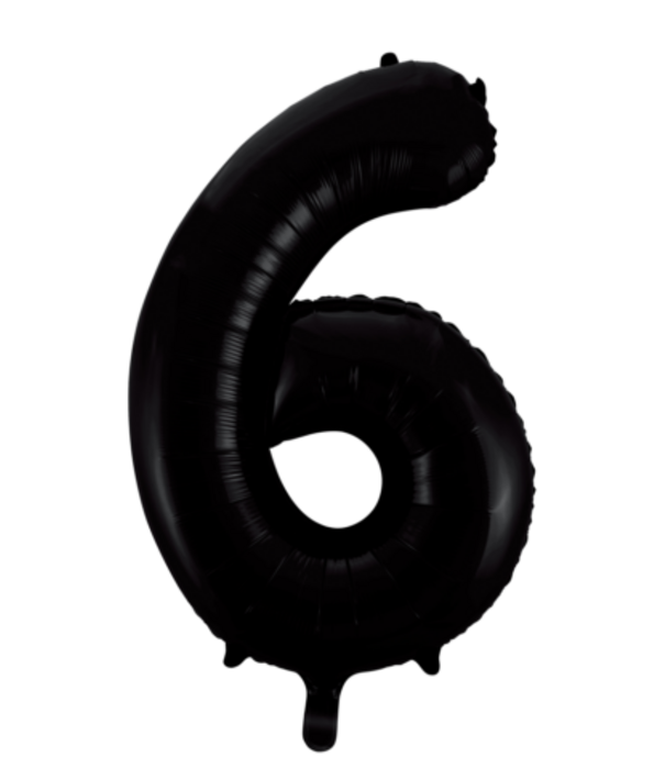 Cijferballon XXL | 6 zwart