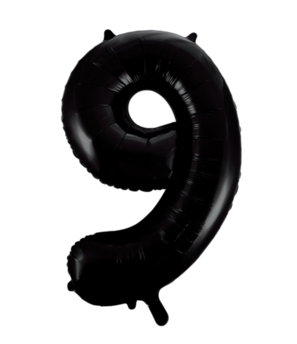 Cijferballon XXL | 9 zwart