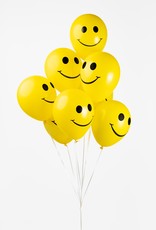 8x latex ballon gele smiley