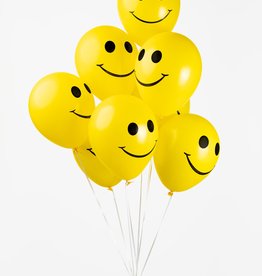 8x latex ballon gele smiley