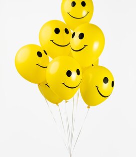 8x latex ballon gele smiley
