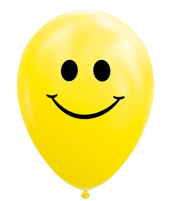 8x latex ballon gele smiley