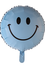 Folieballon smiley 30cm - Blauw