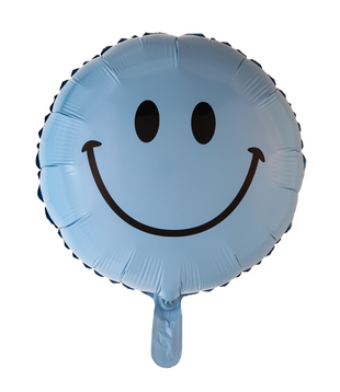 Folieballon smiley 30cm - Blauw