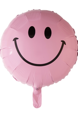 Folieballon smiley 30cm roze