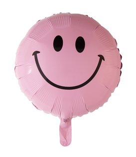 Folieballon smiley 30cm roze